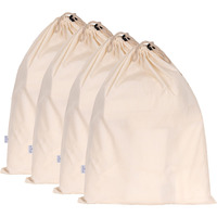 4-Pack Jumbo Drawstring Dust Covers Large Cotton Cloth Storage Pouch 26"" X 20"" String Bag For Handbags Laundry Purses Shoes