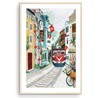 Nationcog Hanoi Vietnam Art Print  Train Street Vietnam  Southeast Asia  Backpacking  Vietnamese Wall Art  Travel Gift  Travel Poster  Housewarming Gift  Home Decor (Unframed) (11X14 In)