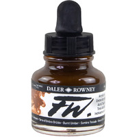 Daler-Rowney Fw Acrylic Ink Bottle Burnt Umber - Versatile Acrylic Drawing Ink For Artists And Students - Permanent Calligraphy Ink - Archival Ink For Illustrating And More