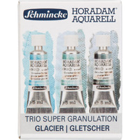 Schmincke Horadam Aquarell  Super Granulation Trio Glacier  5 Ml Tubes  74 616 097  Cardboard Set  Very Strong Granulating Colors  Finest  Super Granulating Watercolors
