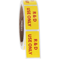 R&D Use Only Warning Labels 1"" X 2"" / 25.4Mm X 50.8Mm