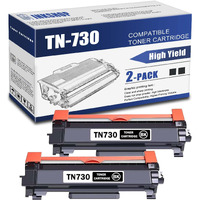Tn730 Compatible Tn730 Tn-730 Black Toner Cartridge Replacement For Brother Tn-730 Dcp-L2550Dw Mfc-L2710Dw Hl-L2350Dw Hl-L2370Dw Hl-L2390Dw Toner.(2 Pack)