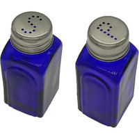 Sunwish Homewares Ritadeshop Retro Glass Salt And Pepper Shakers Set (2  Cobalt Blue)