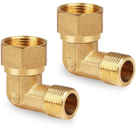 Old Clawfoot Bath Tub Mount Faucet Brass Installation Kit Elbows Adapter Connector Mount Set To Water Line  3/4 Ips Female To 1/2 Ips Male  2 Pack