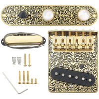 Swhmc 6 Strings Saddle Bridge Plate Pickup Set 3 Way Switch Control Plate Vintage Tail Piece Neck Pickup Set For Electric Guitar