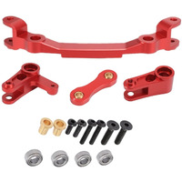 Aluminum Steering Assembly Bellcrank Set Upgrades Parts For 1/10 Arrma Granite 3S Blx Senton 3S Blx/Big Rock/Typhon 3S Blx Outcast/Kraton 4S (Red)