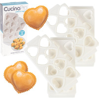 Mini Heart Ravioli Molds (2 Pk)- Homemade Filled Pasta Maker- 2 Pc Tray & Press Makes 8 Stuffed Raviolis At A Time  Easy To Use And Clean - Italian Date Night Party- Fun Cooking Gift For Her Or Him