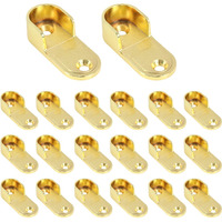 Coshar 20Pcs Oval Closet Rod End Supports  Wardrobe Rod Brackets  Zinc Alloy  Fit Rod Inside Diameter 16Mm/0.63Inch  Gold