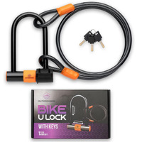 Outdoorzio Bike Lock With Cable - U Bike Lock Heavy Duty Anti Theft - Weather-Resistant  Pick-Resistant - 3 Keys Bicycle Lock With U Lock Mount - Scooter Lock  Ebike Lock - Fits Most Bikes