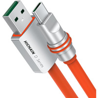 Hichain Usb C Charger Cable Orange 6.5 Ft  100W Fast Charging Usb A To Usb C Chubby Cable Type C Cord Data Transfer For Phone Samsung Galaxy Pixel Ps5 Wh-Aco6.5