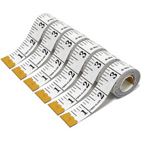 6 Pack Soft Measuring Tape For Body Double Scale Fabric Craft Tape Measure Sewing Tailor Cloth Flexible Ruler For Weight Loss 60 Inch/150Cm White