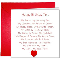 Miatoi Birthday Card For Best Friend  Special Bestie Birthday Card  Sentimental Bday Card For Her With Envelope
