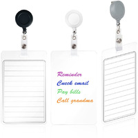 Dlugopis 3 Pieces 3 *5  Erasable Notepad Badge With Retractable Badge Reel Or Clip Dry-Erase Notepad Pocket Sized Erasable Notepad (Retractable)