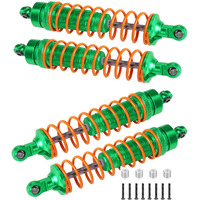4Pcs All Aluminum Front Rear Rc Shocks Upgrade Parts For 1/10 Slash 4X4 Rustler 4X4 Stampede 4X4 Hoss 4X4  Arrcat Big Bore Rc Shock Absorber Hops Up Replace 5862 Green