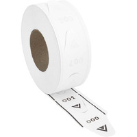 1 Roll Of 3-Digit Take-A-Number Tickets - 2000 / Roll (White)