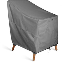 Khomo Gear - Patio Outdoor Furniture Chair Cover - Premium Heavy Duty - Grey