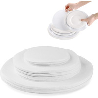 Felt Plate Storage Dividers Protectors  48 Pieces Felt Round Plate Separators Pads Dish Storage Protectors Pads With 3 Sizes For Packing Stacking Cookware  White