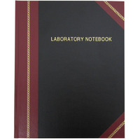 Bookfactory Lab Notebook Laboratory Notebook - Professional Grade - 168 Pages  8"" X 10"" (Ruled Format) Cover Is Black And Burgundy Imitation Leather  Section Sewn Hardbound (Lru-168-Srs-A-Lkmst1)