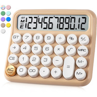 Vewingl Mechanical Switch Calculator 12 Digit Desktop Large Display And Buttons Calculator With Large Lcd Display For Office School  Home & Business Use Automatic Sleep With Battery.5.7 * 5In (Beige)
