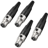 Xmsjsiy 3Pin Mini Xlr Connector Ta4F Adapter Female Plug Mic Microphone Audio Connector Mini Xlr Cable Ends Replacement F-Plug Audio Socket-4Pcs (3Pin Mini Xlr Female)