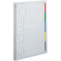 Kokuyo Campus Slide Binder With 5 Tab Dividers  Slim Type  A4  30 Holes  Up To 65 Sheets  Transparent  Japan Import (Ru-P173Nt)