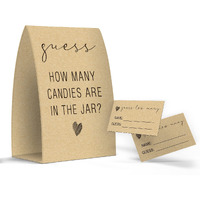 Guess How Many Candies Are In The Jar  Kraft  Baby Shower Games  Baby Shower Decorations - One Sign And 50 Cards(Guess005)