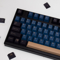 Pbt Japanese Keycaps With Keycap Puller 129 Keys Cherry Profile Dye Sublimation Blue Samurai Keycaps Set For 61/64/68/84/87/96/104/108 Mechanical Gaming Keyboard