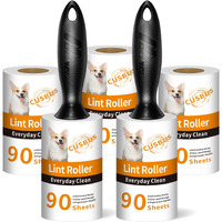 Cusbus Lint Rollers For Pet Hair Extra Sticky  [450 Sheets/5 Refills] Lint Roller With 2 Upgraded Handles  Portable Lint Remover Brush Pet Hair Remover For Dog & Cat Hair