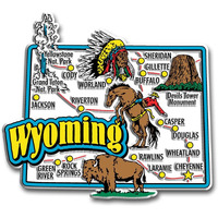 Wyoming Jumbo State Map Magnet By Classic Magnets  3.6"" X 3.2""  Collectible Souvenirs Made In The Usa