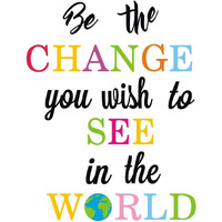 Toarti Be The Change You Wish To See In The World Wall Decals  Inspirational Quotes Wall Stickers  Colorful Lettering Wall Art For Classroom Playroom Bedroom Decor