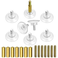 Sankoly 8 Pcs Glass Table Tops Suction Cup 1.3 Inches Strong Suction Cup With Heavy Duty M6 Screw And Extension Screw  Adjustable Height  Fit For Glass Table