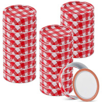 48Pcs/24Set Regular Mouth Canning Lids Bands Split-Type For Mason Jar Canning Lids (Red And White)