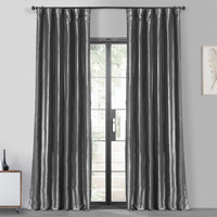 Hpd Half Price Drapes Blackout Curtains For Bedroom & Living Room - Faux Silk Taffeta Blackout Curtain 50 X 108 (1 Panel)  Ptch-Bo005-108  Graphite
