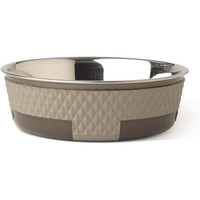 Petrageous 16017 Kona Stainless Steel Non-Slip Dishwasher-Safe Bowl 6.5-Cup 8.5-Inch Diameter 2.75-Inch Tall For Large And Extra Large Dogs And Cats  Brown