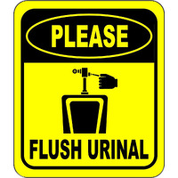 Please Flush Urinal Funny Toilet Bathroom Aluminum Composite Sign - Office Decor - Bathroom Decor - Funny Bathroom Signs - Door Restroom Decor - Restroom Sign - Bathroom Signs Decor Funny - 8.5 "" X 10 ""