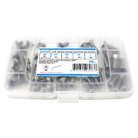 Iexcell 50 Pcs 1/4-20 X 3/8"" 1/2"" 5/8"" 7/8"" 1"" Stainless Steel 304 Hex Socket Flat Head Cap Screws Hex Key Kit