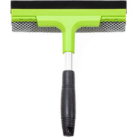 Window Squeegee Cleaning Tool | Squeegee Cleaner For Windows  Glass  Car Windshield | 2-In-1 Squeegee And Scrubber Sponge Washing Kit | Multi-Surface Washer - Indoor Outdoor Use