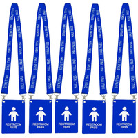 Hall Pass Lanyards With Large Card Passes  Unbreakable School Classroom Passes Set For Teacher Parents (Blue)