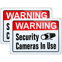 Large Warning Video Surveillance In Use Sign Security Cameras In Use Sign Large 10X14 Inch Aluminum Uv Ink Printed For House And Business (2-Pack)