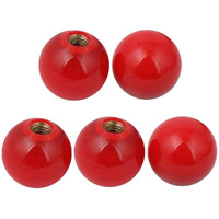 Comok Red 5Pcs 38Mm Diameter 10Mm Hole Diameter Mounded Threaded Handling Round Ball Knob
