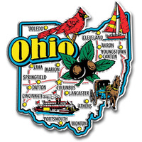 Ohio Jumbo State Magnet By Classic Magnets  3.3"" X 3.6""  Collectible Souvenirs Made In The Usa