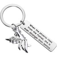 Cyting Phoenix Inspirational Quote Keychain Phoenix Jewelry Motivational Gift