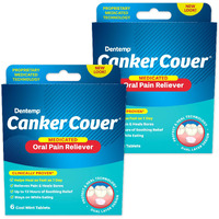 Dentemp Canker Sore Medicine 2Pk Canker Cover - Oral Pain Reliever (12 Count) - Treatment To Relieve Canker Pain  Mouth Sores & Mouth Irritation - Fast Acting Canker Sore Relief Tablets For Adults