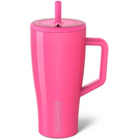 Brmate Era 30 Oz Tumbler With Handle And Straw | 100% Leakproof Insulated Tumbler With Lid And Straw | Made Of Stainless Steel | Cup Holder Friendly Base | 30Oz (Neon Pink)
