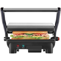 Chefman Electric Panini Press Grill And Gourmet Sandwich Maker W/ Non-Stick Coated Plates  Opens 180 Degrees To Fit Any Type Or Size Food  Dishwasher Safe Removable Drip Tray  Stainless Steel/Black