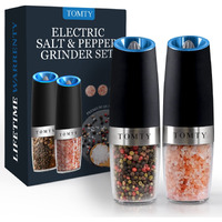 Gravity Electric Salt And Pepper Grinder Set White Elephant Gifts For Women Who Have Everything Grilling Men Kitchen Gadgets Housewarming Holiday Cooking Adults Idea Battery Operated Shakers Automatic