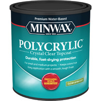 1 Qt Minwax 611114444 Clear Polycrylic Water-Based Protective Finish  Ultra Flat
