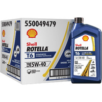 Shell Rotella T6 Full Synthetic 5W-40 Motor Oil  1 Quart (6 Pack)