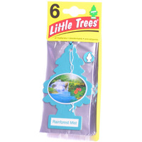 Little Trees Cardboard Hanging Car  Home & Office Air Freshener  Rainforest Mist (Pack Of 6)