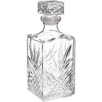 Bormioli Rocco Selecta Collection Whiskey Decanter - Sophisticated 33.75Oz Diamond Decanter With Starburst Detailing - For Whiskey  Bourbon  Scotch & Liquor
